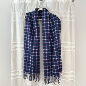Vineyard Vines Navy and Pink Plaid Scarf